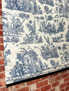 Relaxed Roman Shades , with chain mechanism, Marseilles Toile ~ Willow Ware Blue and White by Spoonflower, window treatments