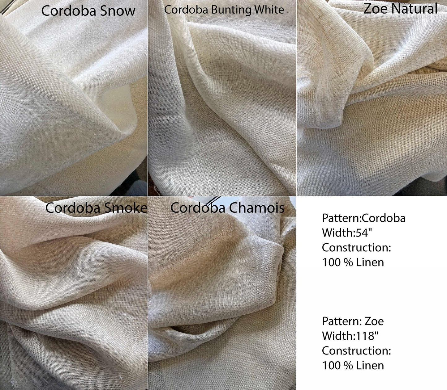 Cordoba Sheer Linen European Relaxed Roman Shade — Custom Size