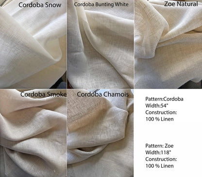 Cordoba Sheer Linen European Relaxed Roman Shade — Custom Size