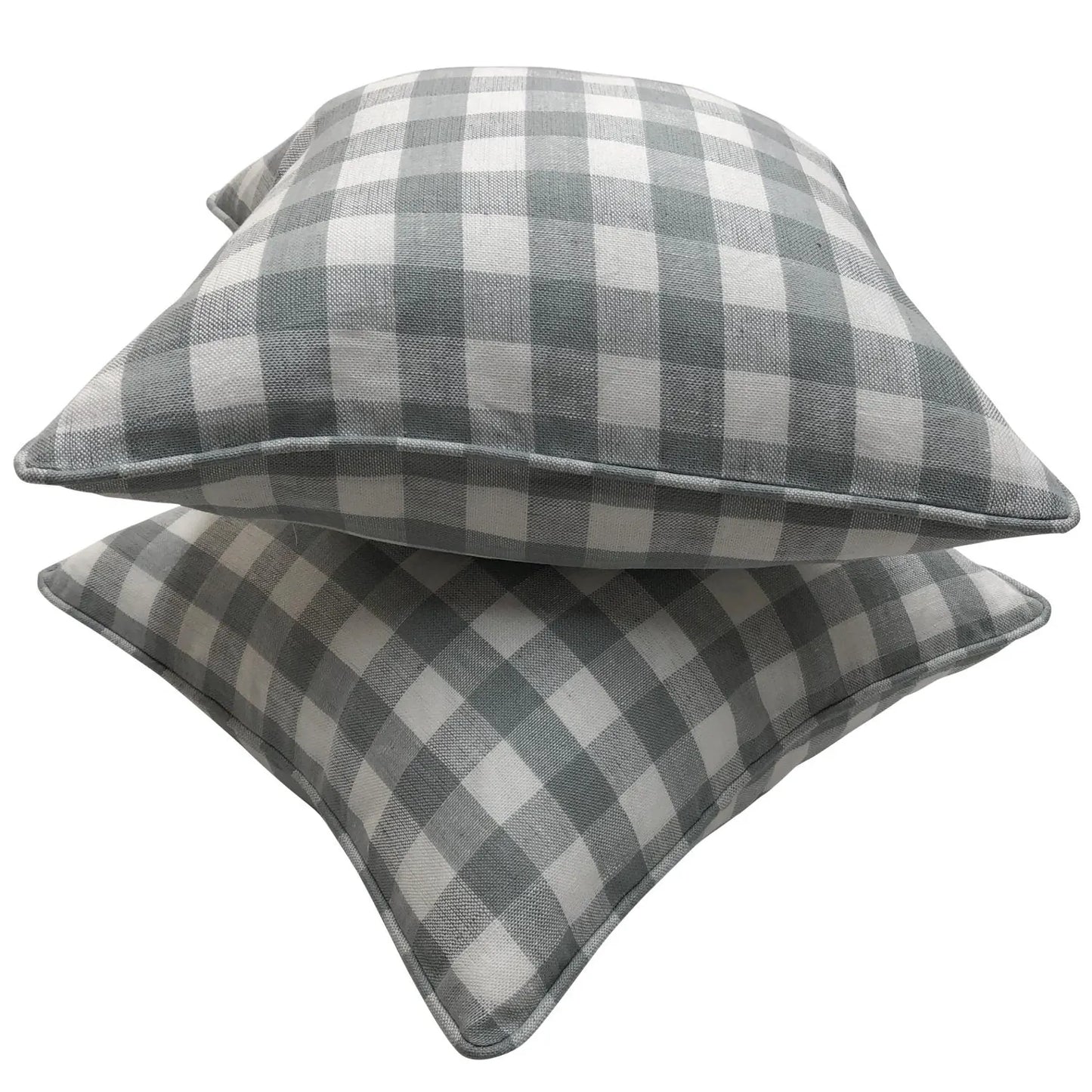Scalamandre Linen Check Pillow Cover — Blue & White