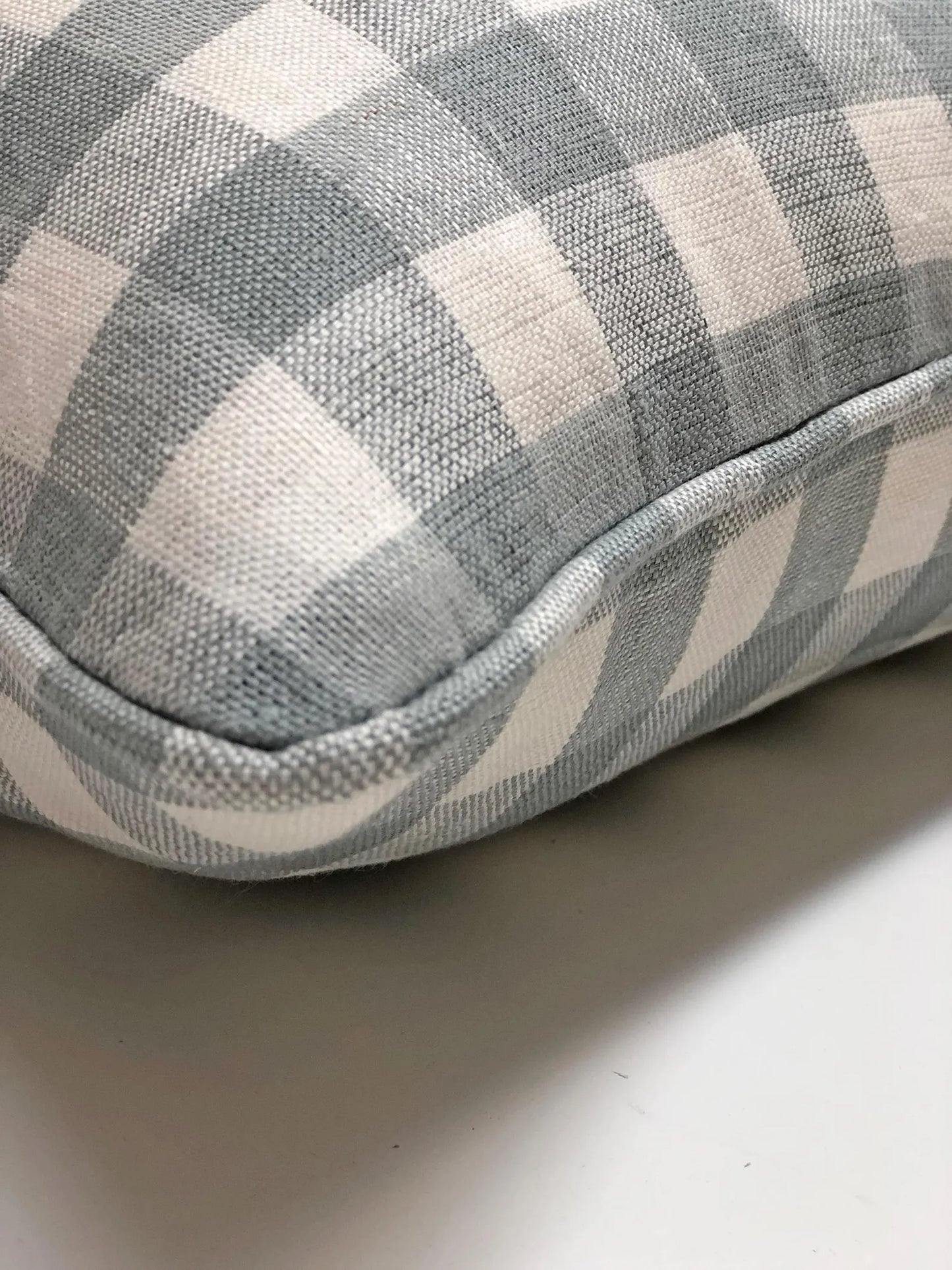 Scalamandre Linen Check Pillow Cover — Blue & White