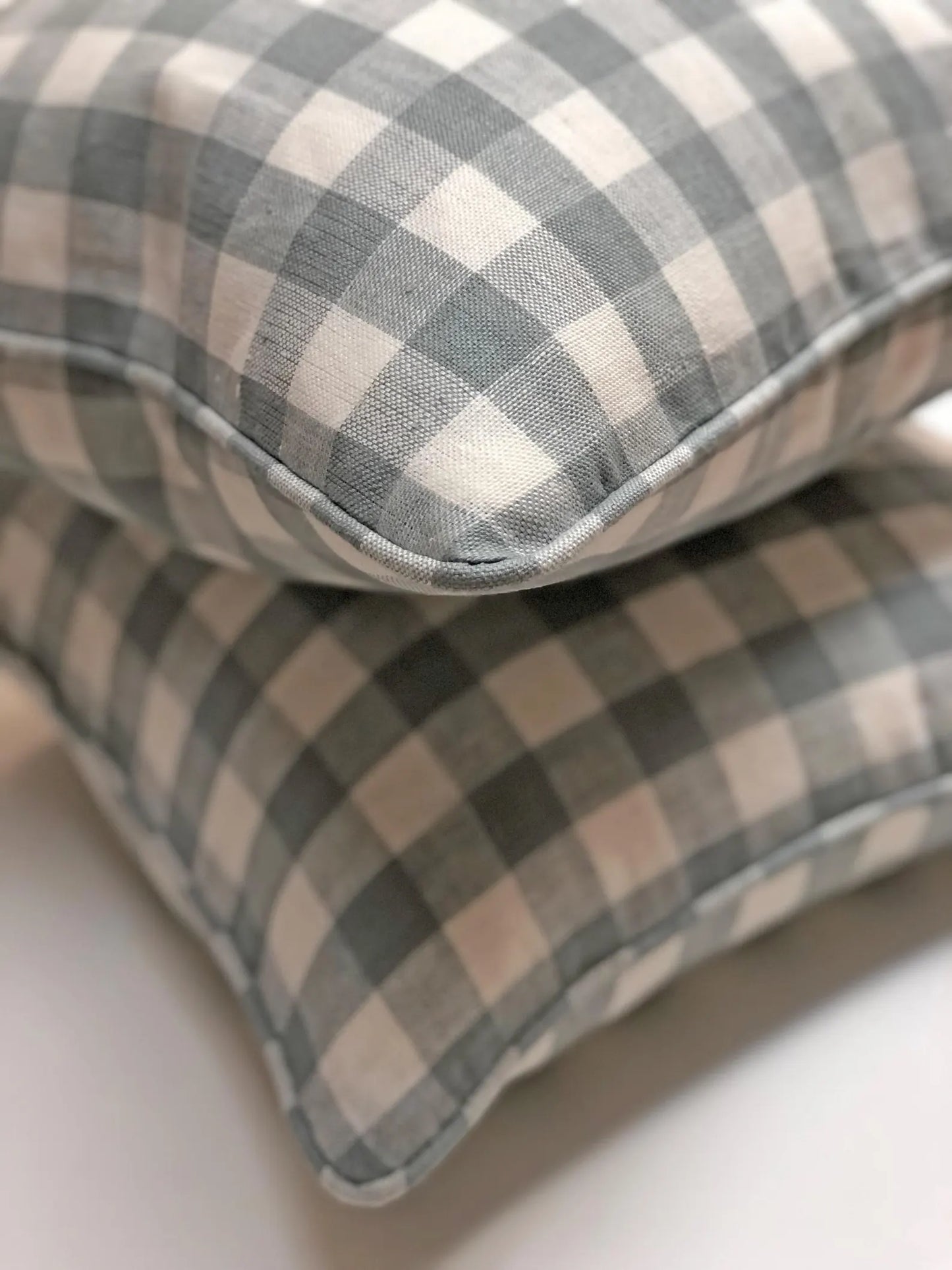 Scalamandre Linen Check Pillow Cover — Blue & White