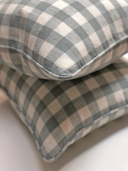 Scalamandre check pillow — fabric detail