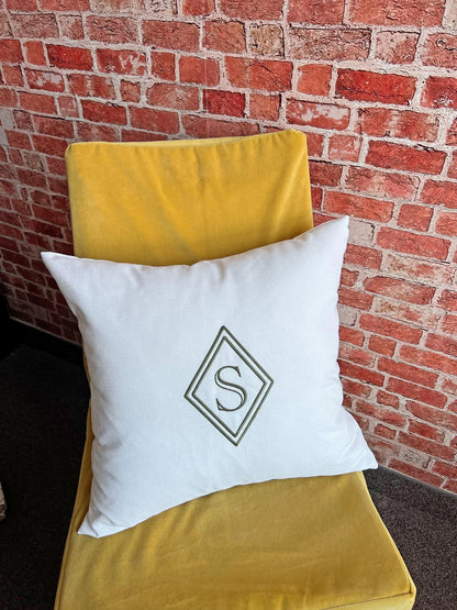 Personalized initials cushion, colour option two