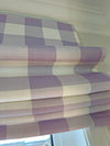 Custom Relaxed Roman Shade | 3" Gingham Check - Light Violet Purple | Belgian Linen by @spoonflower | Handmade Window Treatment