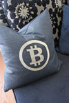 Custom Monogram Throw Pillow | Personalized Cushion with Embroidered Initials | Elegant Accent Pillow for Home Décor, Bitcoin Gift