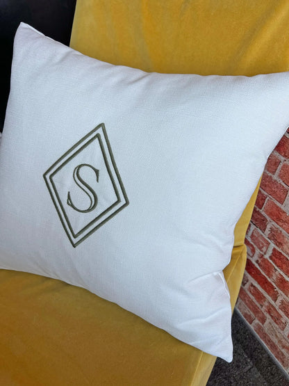 Monogram throw pillow, custom made to order