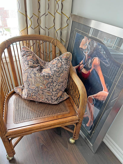 Custom floral cushion cover, handmade in Toronto