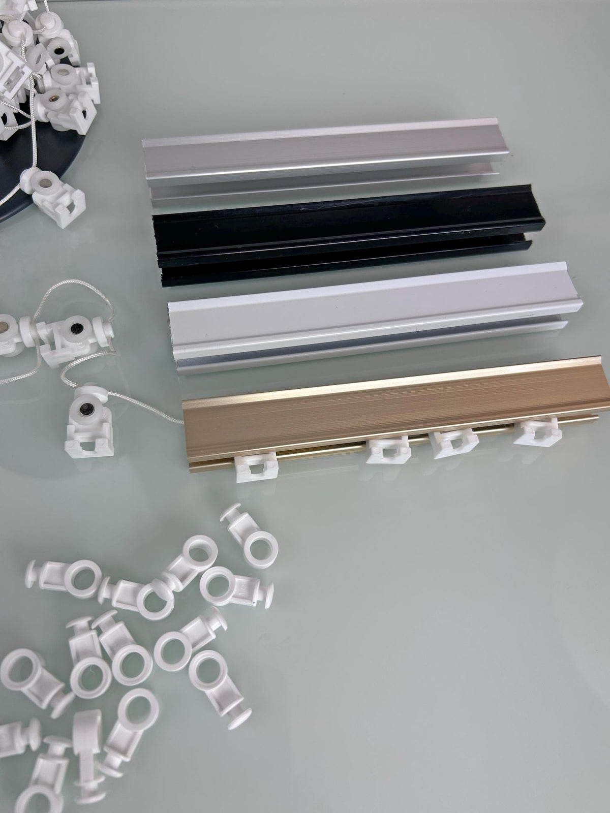 Aluminum Ripple Fold Drapery Track — Ripple Fold Carriers, Custom Size