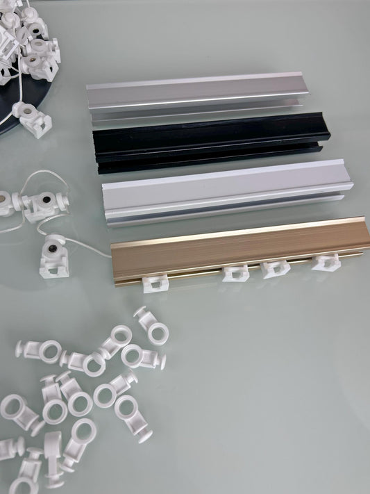 Aluminum Ripple Fold Drapery Track — Ripple Fold Carriers, Custom Size