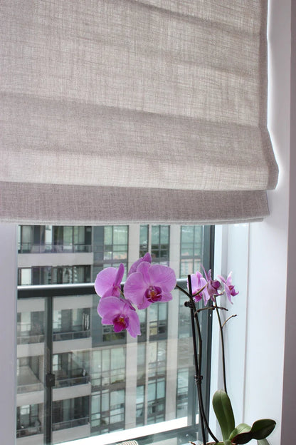 Toronto Lined Relaxed Roman Shade — Custom Size, 7 Colours