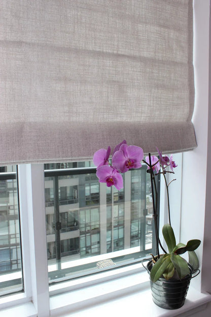 Toronto Lined Relaxed Roman Shade — Custom Size, 7 Colours