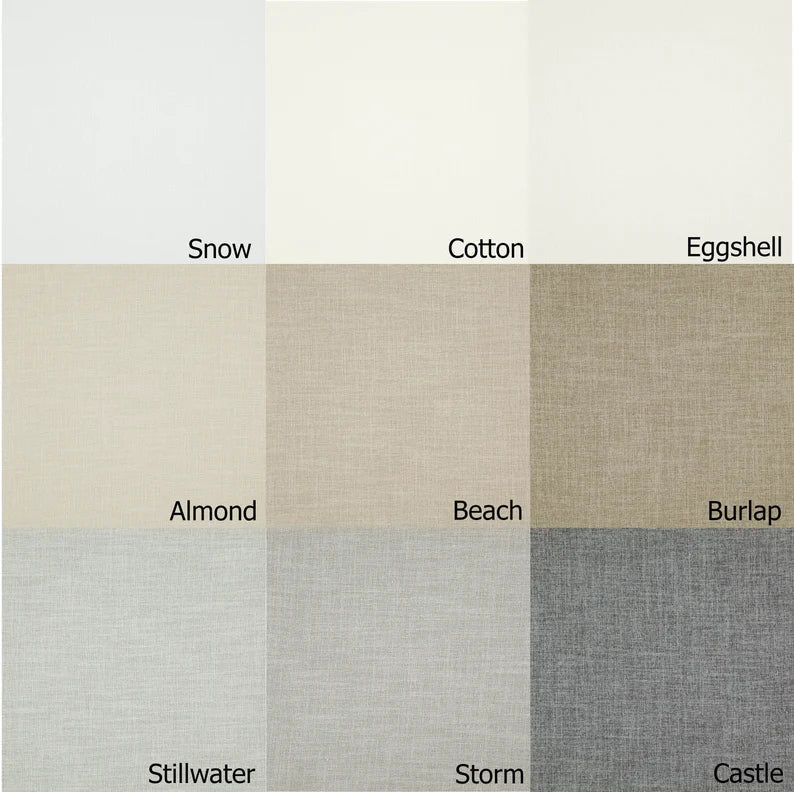 Toronto Lined Relaxed Roman Shade — Custom Size, 7 Colours