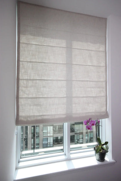 Toronto Lined Relaxed Roman Shade — Custom Size, 7 Colours