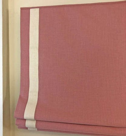 Origin Camellia Roman Shade with Cream Border — Custom Size