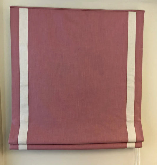 Origin Camellia Roman Shade with Cream Border — Custom Size
