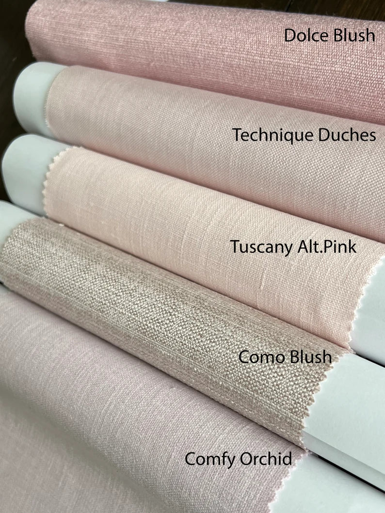 Origin Camellia Roman Shade with Cream Border — Custom Size