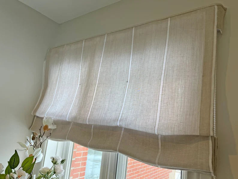Sorrento Italian Linen Roman Shade — Custom Size