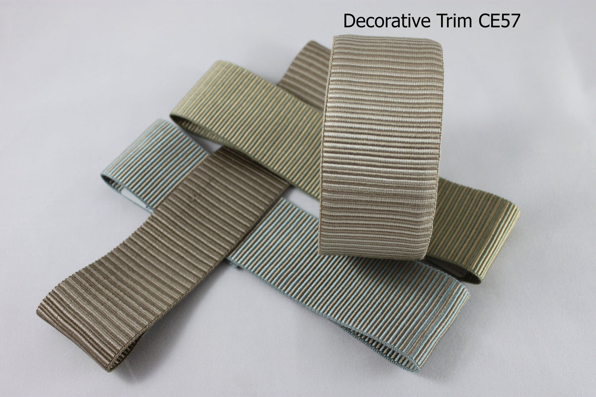 Greek key tape trim in Black and Taupe
