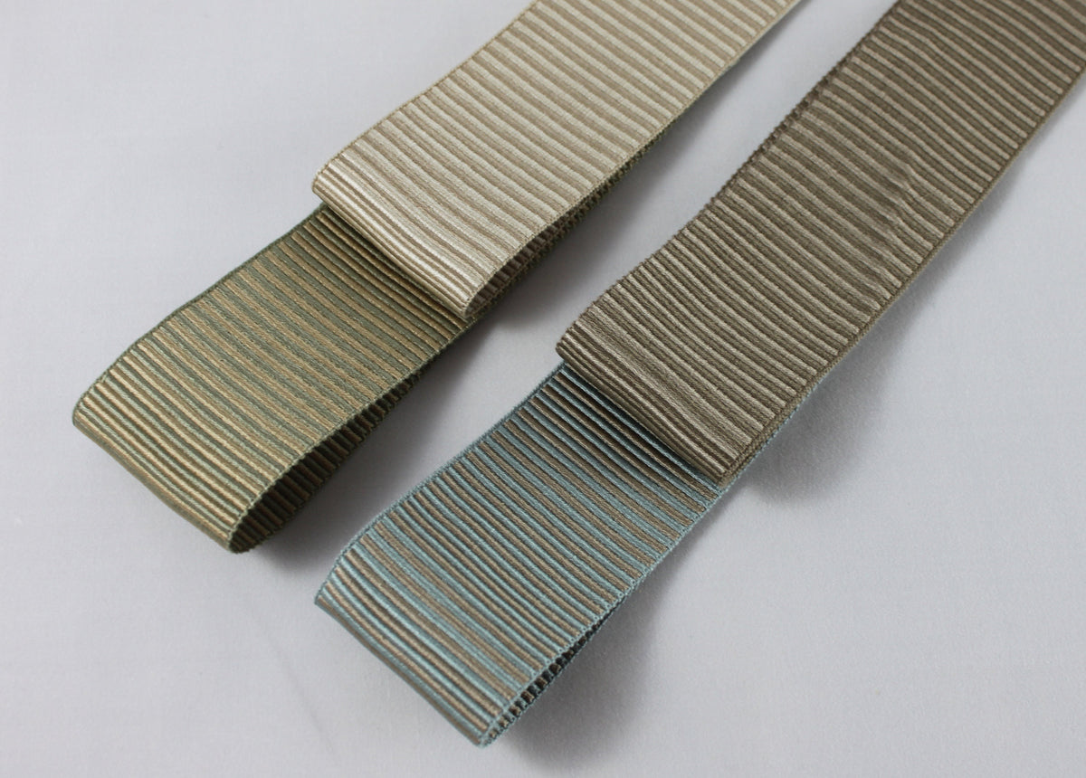 Greek key tape trim in Caramel and Taupe