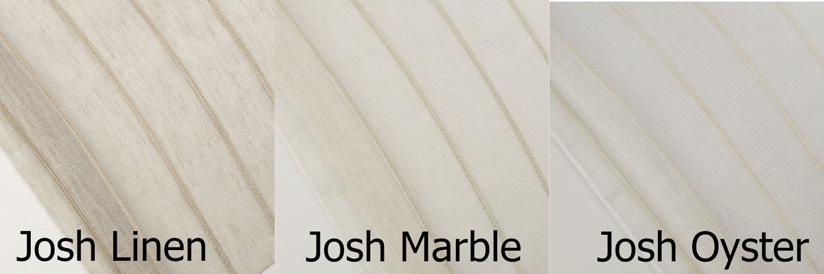 Josh sheer faux linen Roman shade detail