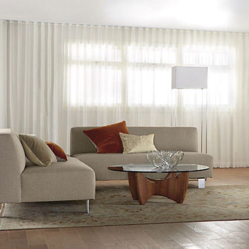 Lucky faux linen sheer ripple fold drapery panel by LOGANOVA Shades