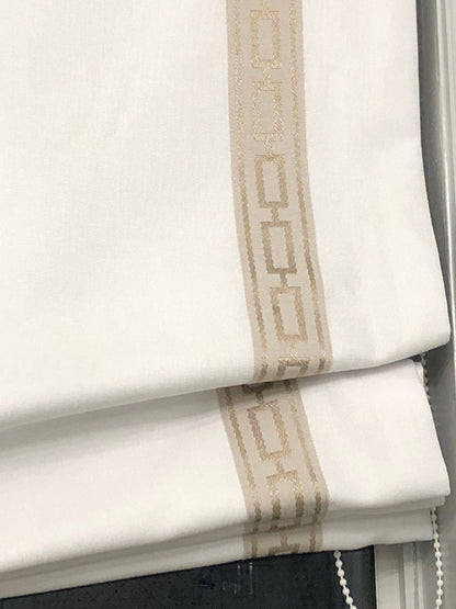 Cheval Roman shade with decorative trim CE29, custom window treatment