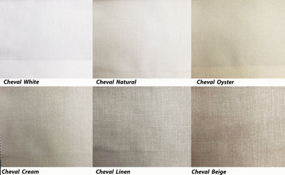Cheval Roman shade with trim, detail of the hem and weighted bar