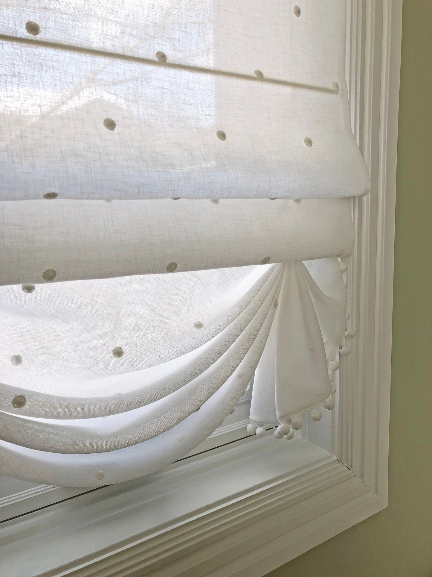 Nottingham Palace flat roman shade — Nottingham Palace linen-cotton, handmade in Toronto