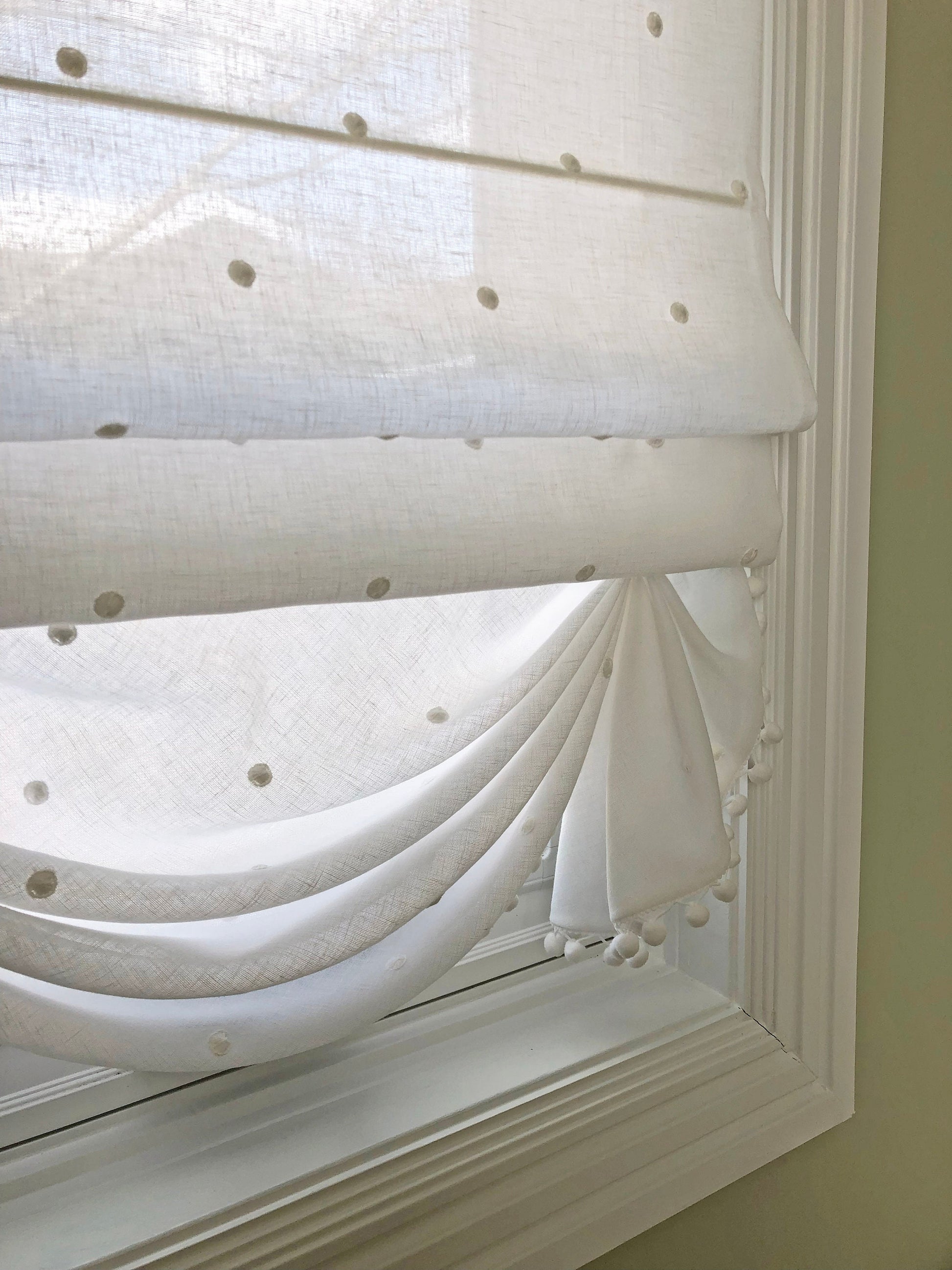 Nottingham Palace flat roman shade — Nottingham Palace linen-cotton, handmade in Toronto