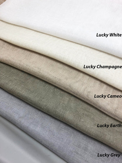 Lucky faux linen sheer ripple fold drapery panel by LOGANOVA Shades