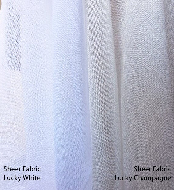 Lucky faux linen sheer ripple fold drapery panel by LOGANOVA Shades