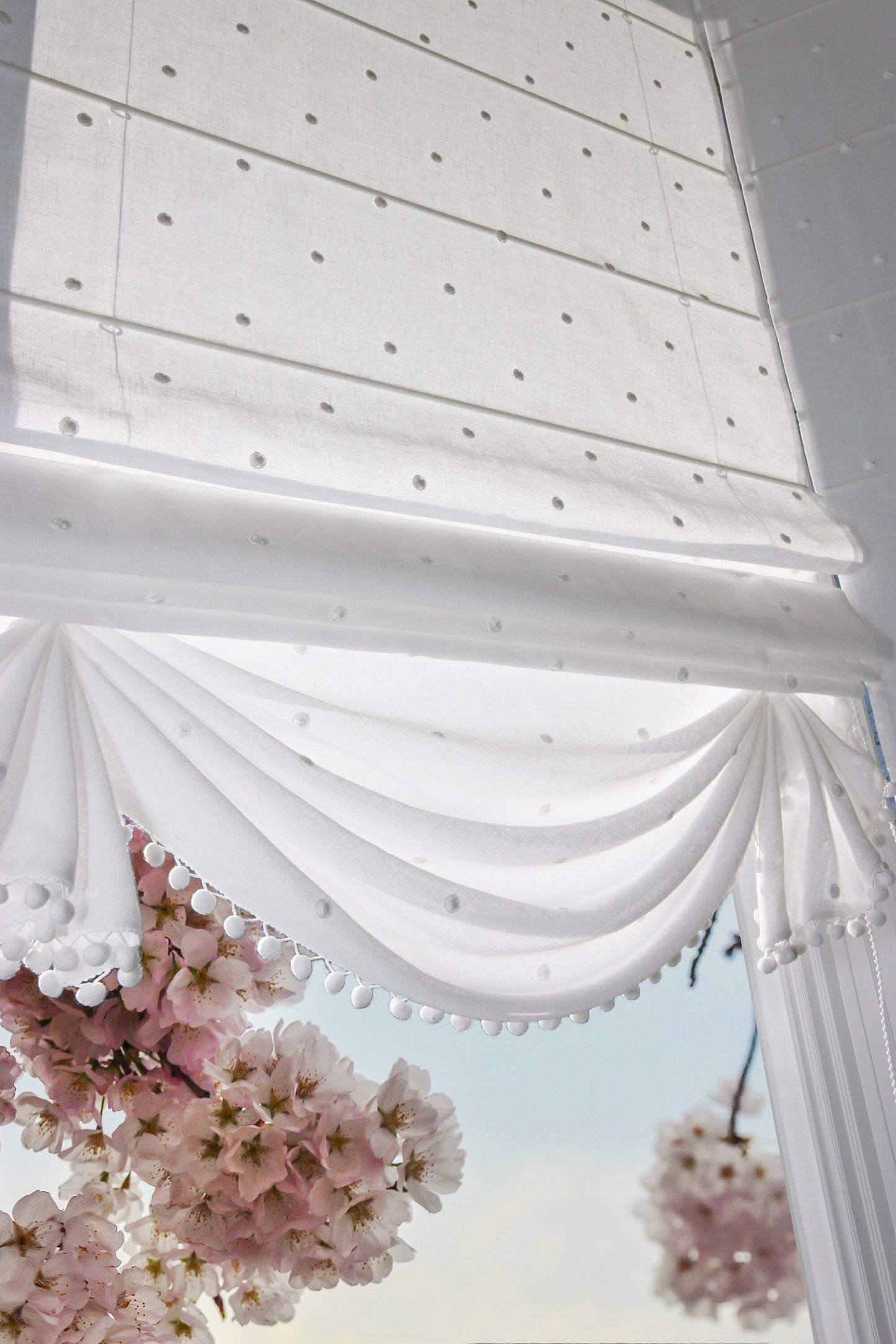 Nottingham Palace flat roman shade — Nottingham Palace linen-cotton, handmade in Toronto