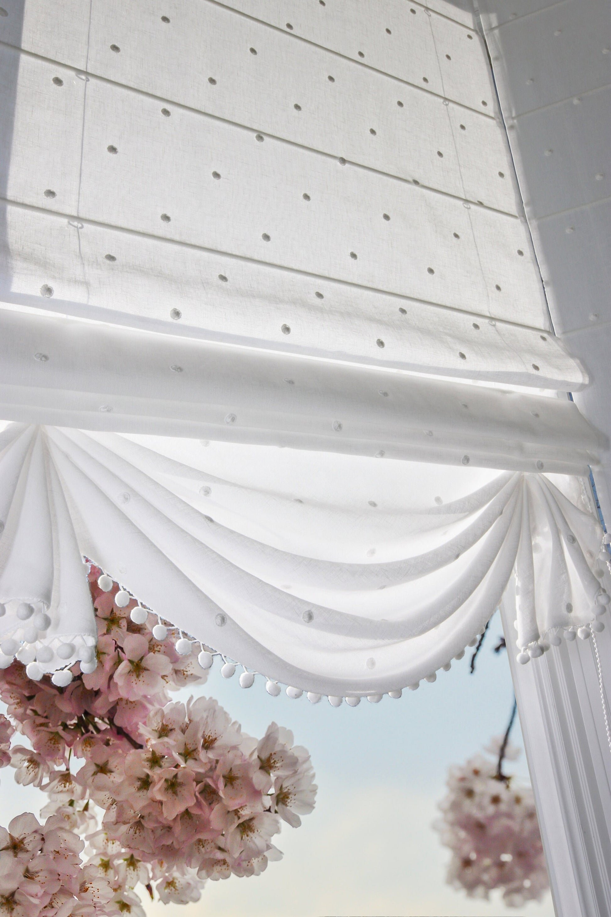 Nottingham Palace flat roman shade — Nottingham Palace linen-cotton, handmade in Toronto
