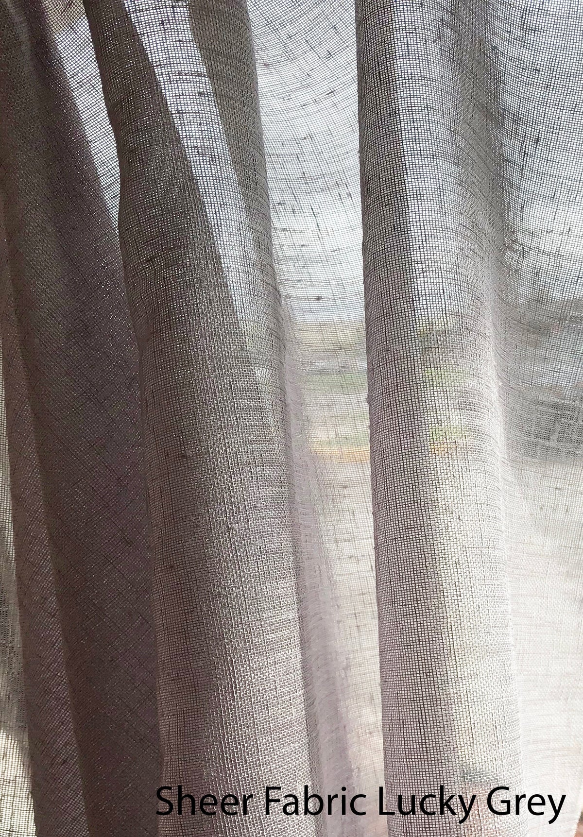 Lucky faux linen sheer ripple fold drapery panel by LOGANOVA Shades