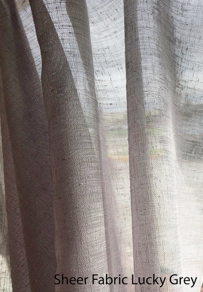 Lucky faux linen sheer ripple fold drapery panel by LOGANOVA Shades