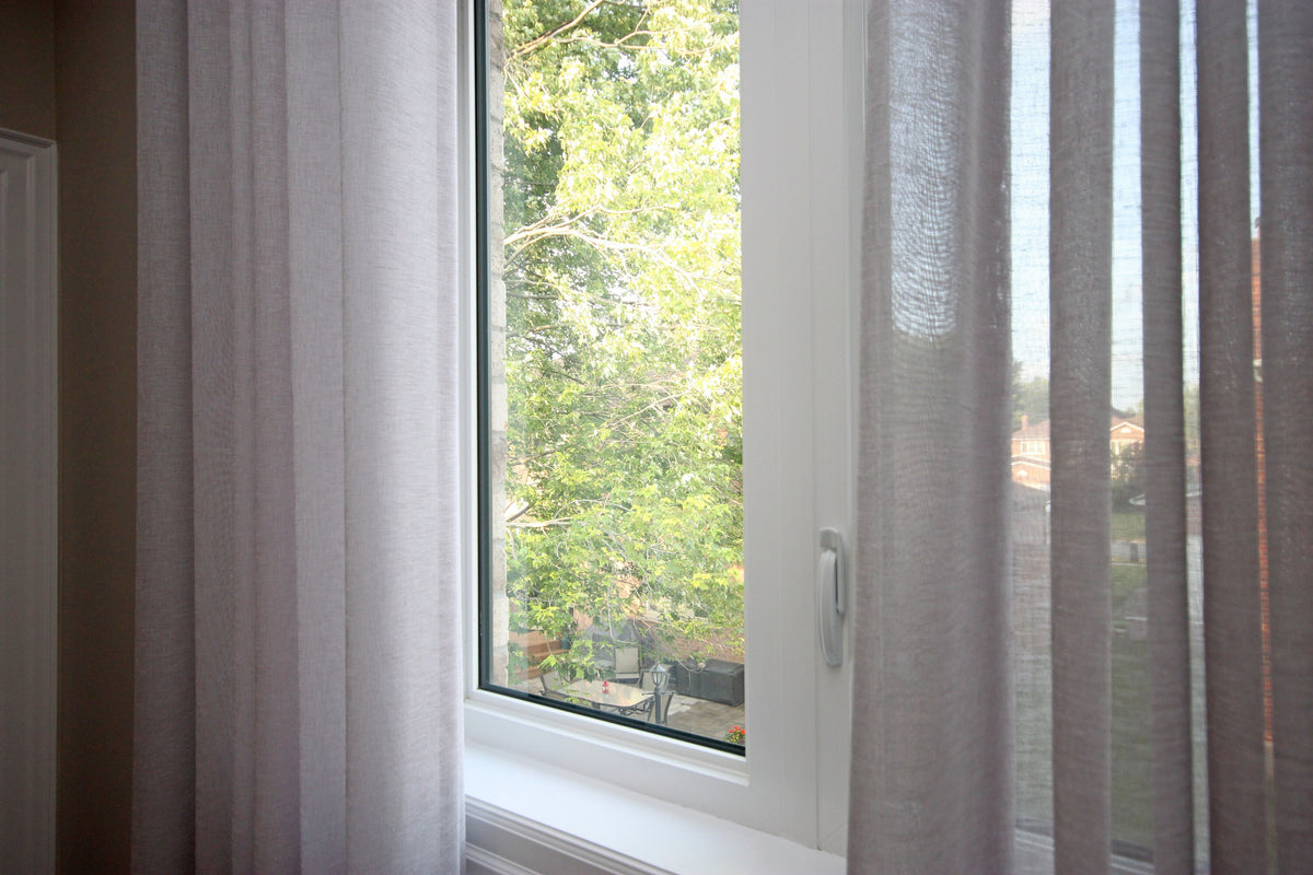 Lucky faux linen sheer ripple fold drapery panel by LOGANOVA Shades