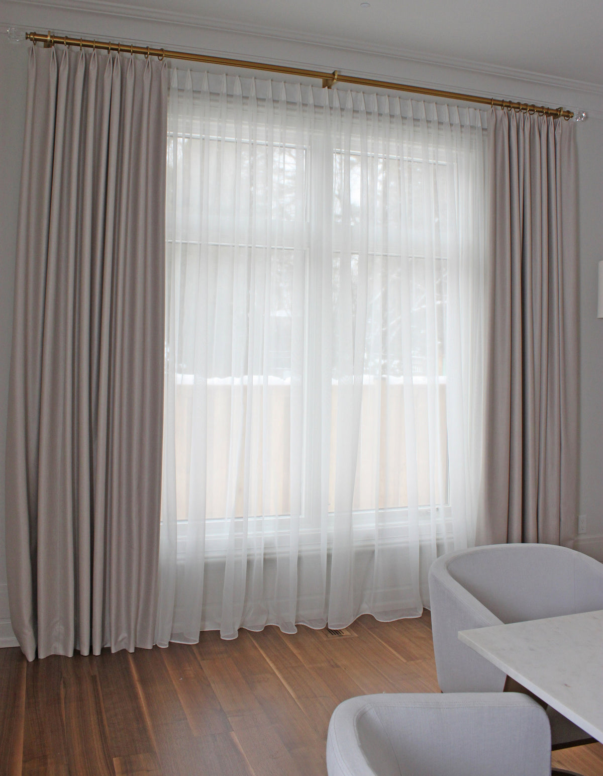 Cheval faux linen fabric texture, close view