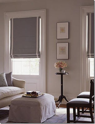 Regatta relaxed Roman shade styled in a living room window