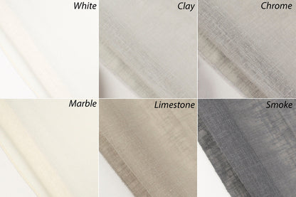 Berlin swatches: White, Clay, Chrome, Marble, Limestone, Smoke — LOGANOVA