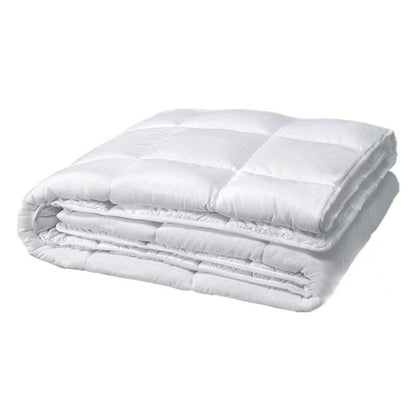 Aloe Vera down alternative comforter with TECHNODOWN fibre fill, quilted white cotton shell
