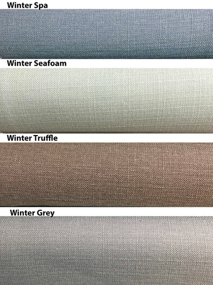 Cheval faux linen relaxed Roman shade, custom made