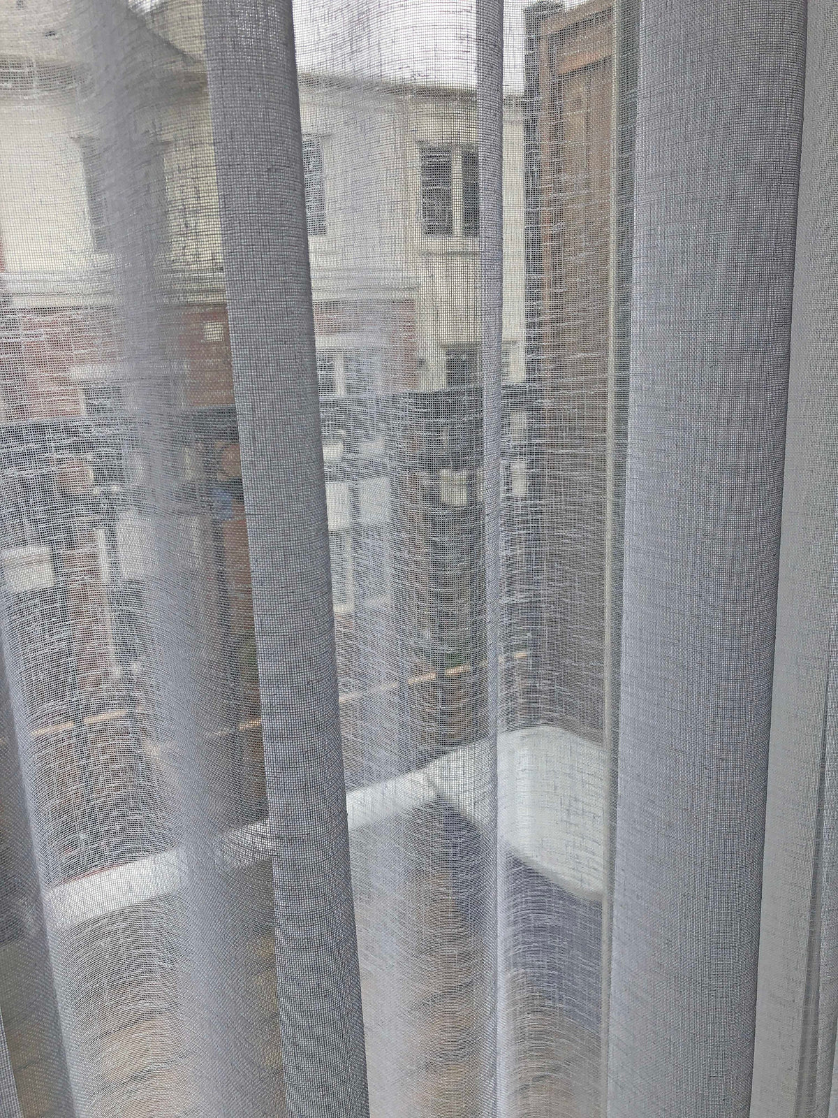 Lucky faux linen sheer ripple fold drapery panel by LOGANOVA Shades