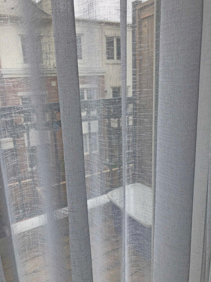 Lucky faux linen sheer ripple fold drapery panel by LOGANOVA Shades