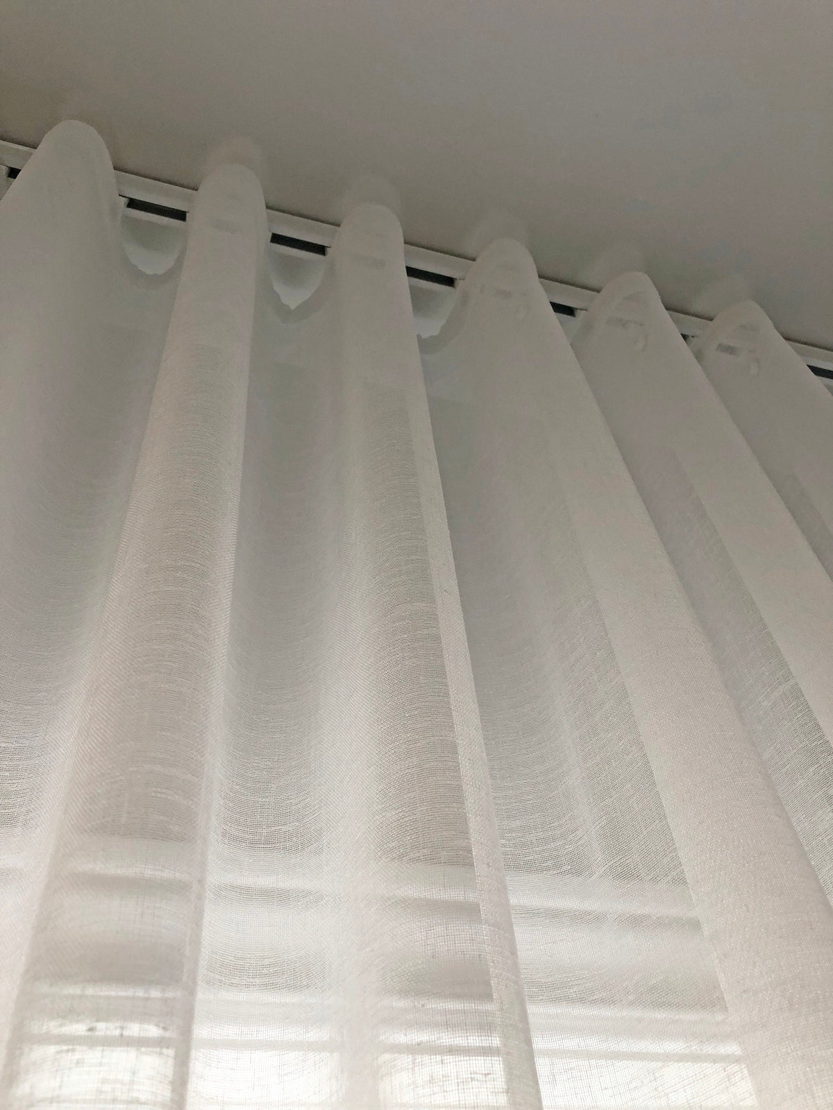 Lucky faux linen sheer ripple fold drapery panel by LOGANOVA Shades