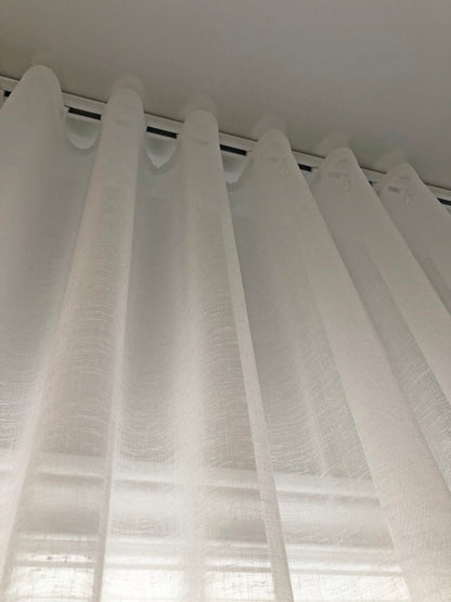 Lucky faux linen sheer ripple fold drapery panel by LOGANOVA Shades
