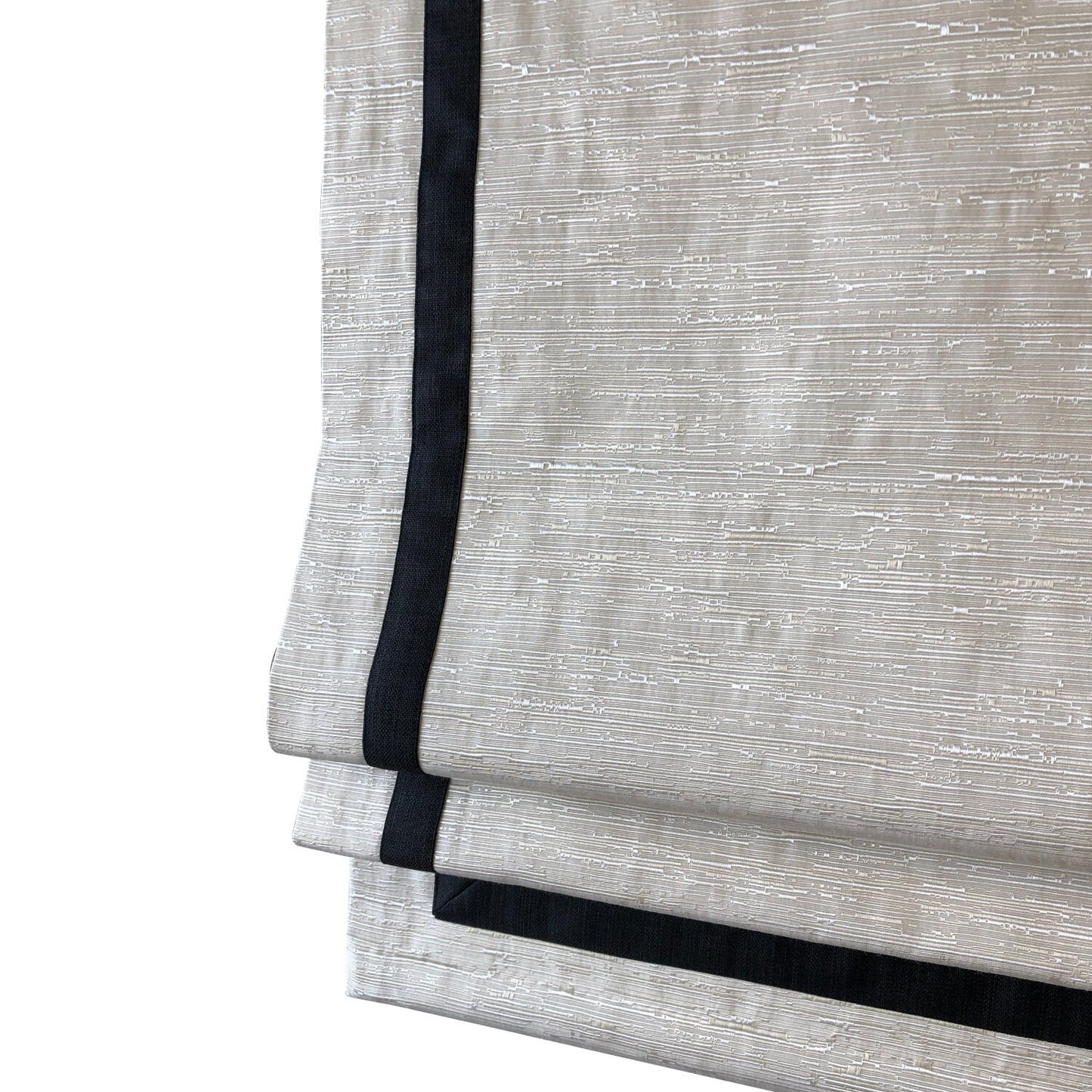 Athens relaxed roman shade — Athens cotton-blend fabric, handmade in Toronto