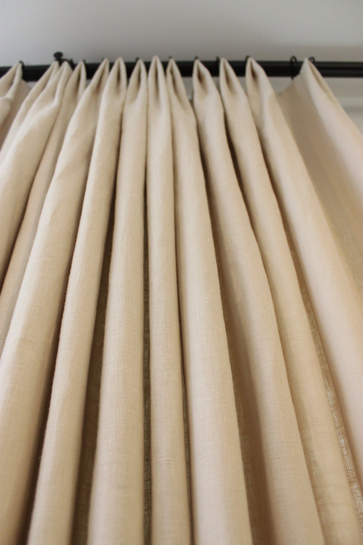 Tuscany linen drapery French pleat heading