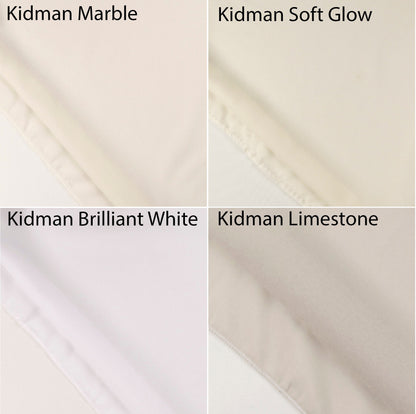 Floor-length Kidman sheer s-fold curtain showing the weighted four inch bottom hem falling straight