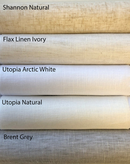 Sheer linen Roman shade — chain mechanism detail